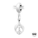 Charm perle coeur et chats in love orn de cristaux swarovski par sc crystal paris ;