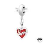 Charm perle love dans c?ur orn de cristaux swarovski par sc crystal paris ;