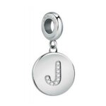 Charms et perles lettre j scz1171 en acier argent� morellato
