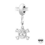 Charm perle tte de mort orn de cristaux swarovski par sc crystal paris ;