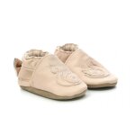 Chausson bebe pour fille en cuir rose clair