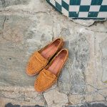 Chaussures cuir tressé femme alègre suède camel Chaussures cuir tressé femme alègre suède camel