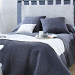Chemin de lit uni en boutis becquet cration becquet - blanc