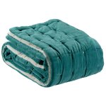 Chemin de lit uni elise vert de gris 90 x 240