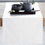 Chemin de table chem. lona - blanc