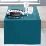 Chemin de table chem. lona - bleu canard