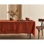 Chemin de table en coton bio et chanvre terracota