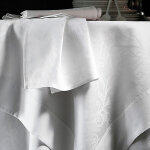 Chemin de table coton jacquard ombelle blanc des vosges - blanc