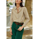 Chemise anis raye omine - verte en coton
