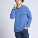 Chemise bleue en cachemire