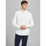 Chemise à boutons slim fit col boutonné manches longues blanc en coton shane mo Chemise à boutons slim fit col boutonné manches longues blanc en coton shane mo