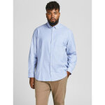 Chemise  boutons slim fit col boutonn manches longues bleu en coton dean