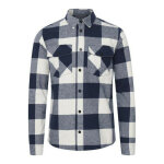 Chemise  carreaux bleu homme en coton