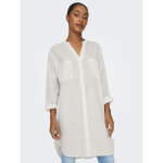 Chemise col boutonn manches longues coupe plus longue blanc en coton