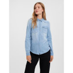Chemise en denim slim fit col chemise manches longues bleu pax