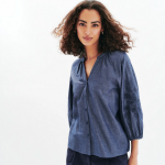 Chemise femme bleu ciel en coton Chemise femme bleu ciel en coton