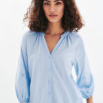 Chemise femme bleu en coton Chemise femme bleu en coton