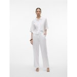 Chemise fermeture par bouton col chemise manches larges manches 2 / 4 blanc en lin lise
