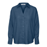 Chemise fermeture par bouton poignets boutonnés col chemise épaules tombantes manches longues bleu anna ... Chemise fermeture par bouton poignets boutonnés col chemise épaules tombantes manches longues bleu anna ...