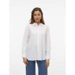 Chemise fermeture par bouton poignets boutonns col chemise manches larges manches longues blanc en lin ...