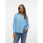 Chemise fermeture par bouton poignets boutonns col chemise manches longues bleu wren en coton