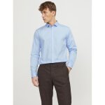 Chemise habille homme bleu en coton
