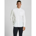 Chemise habille slim fit col boutonn manches longues blanc en coton