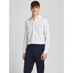 Chemise habille slim fit col chemise manches longues blanc en coton