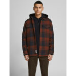 Chemise homme comfort fit manches longues marron fonc en coton