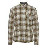 Chemise jaune en coton motif carreaux