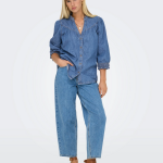 Chemise en jean 3 / 4 onlraya - bleu eden