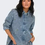 Chemise en jean bleu denim lina