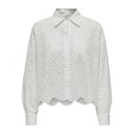 Chemise loose fit col chemise épaules tombantes manches longues blanc en coton rose Chemise loose fit col chemise épaules tombantes manches longues blanc en coton rose