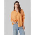 Chemise  manches classiques - orange en coton modal