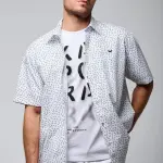 Chemise manches courtes en coton block white blanc Chemise manches courtes en coton block white blanc