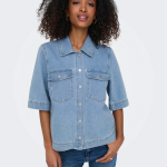 Chemise manche courte en jean onlbelle - bleu clair kaye Chemise manche courte en jean onlbelle - bleu clair kaye