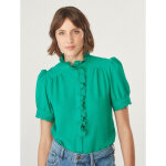 Chemise manches courtes détails volantés vert Chemise manches courtes détails volantés vert