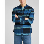 Chemise manches longues riveted - imprim graphique bleu marine en coton