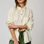 Chemise manches longues verso blanc en coton