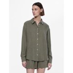 Chemise manches longues verte en viscose vinsty elise