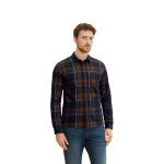 Chemise marron  carreaux en coton