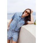 Chemise mona bleu iris en coton Chemise mona bleu iris en coton