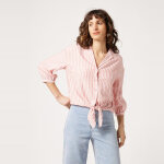 Chemise à noeud rayée multicolore en viscose Chemise à noeud rayée multicolore en viscose