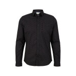 Chemise noire imprime en coton