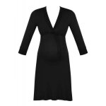 Chemise de nuit grossesse et allaitement noire cache - c?ur lingerie en viscose