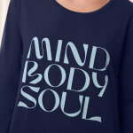 Chemise de nuit manches longues en coton bleu Chemise de nuit manches longues en coton bleu