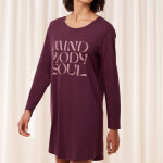Chemise de nuit manches longues en coton marron Chemise de nuit manches longues en coton marron
