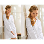 Chemise de nuit motif plumetis - becquet homewear - blanc en coton Chemise de nuit motif plumetis - becquet homewear - blanc en coton