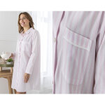 Chemise de nuit rayée - becquet homewear - rose en coton Chemise de nuit rayée - becquet homewear - rose en coton