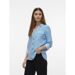 Chemise poignets boutonns col chemise manches avec revers manches longues turquoise en viscose sia
